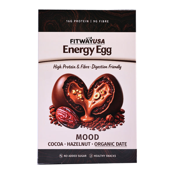 FitWay USA Mood Cocoa, Hazelnut & Date Energy Egg 100g | 11g Protein