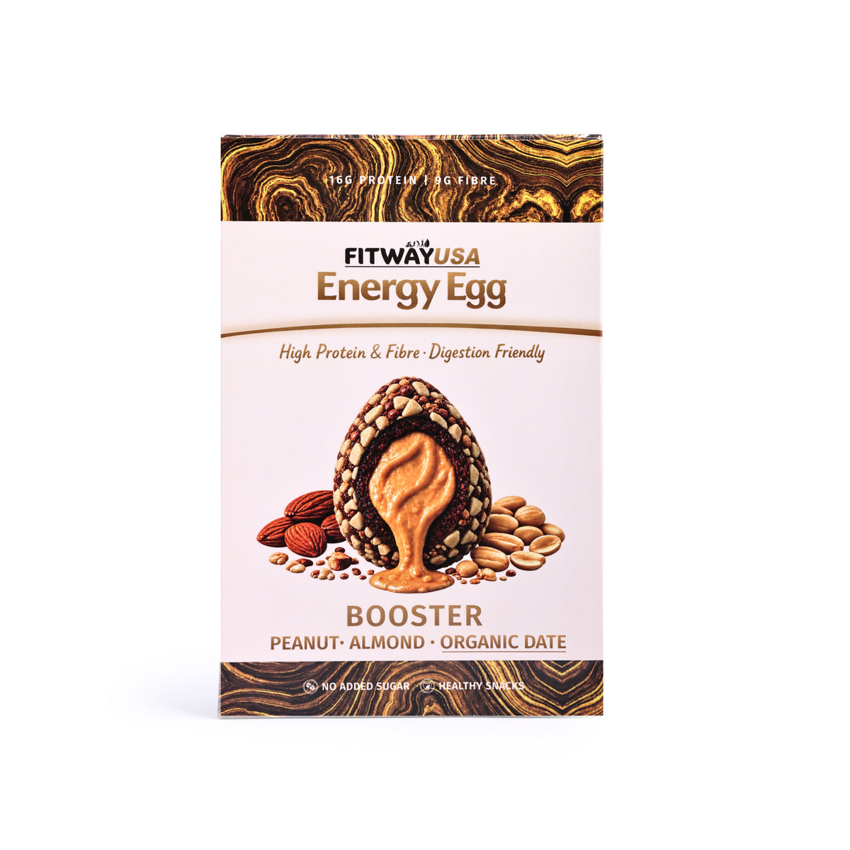 FitWay USA Booster Peanut, Almond & Date Energy Egg 100g | 11g Protein