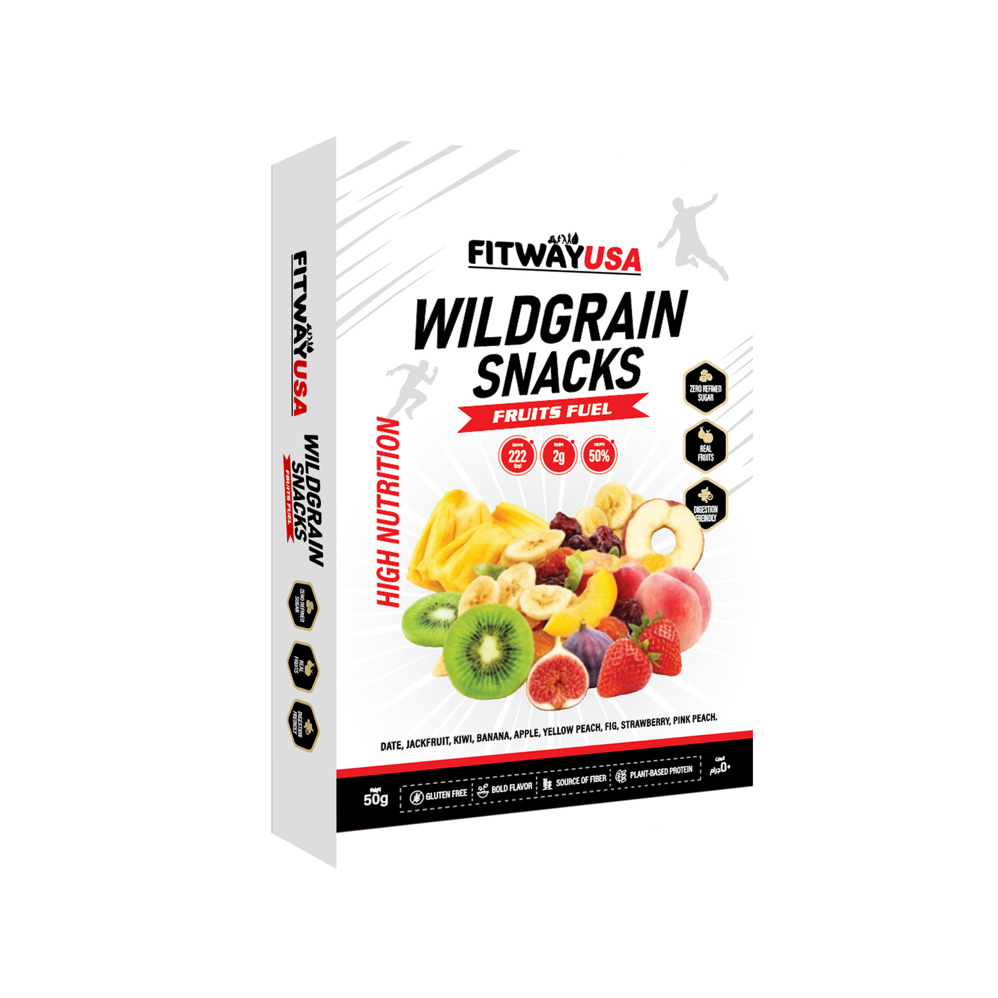 FitWay USA Wildgrain Fruits Fuel Snacks 50g | Real Fruit Mix