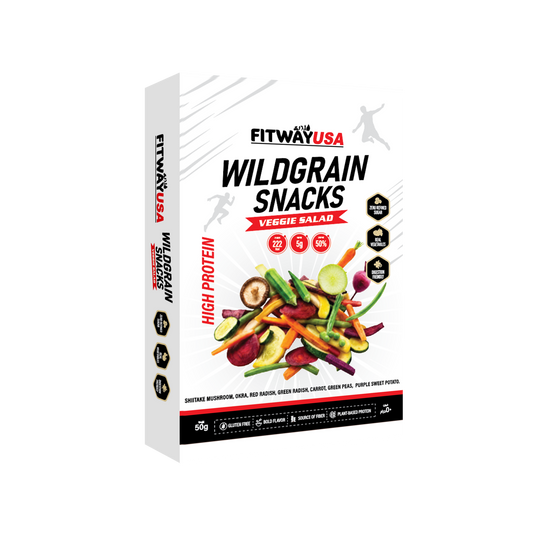 FitWay USA Wildgrain Veggie Salad Snacks 50g | Real Vegetables & 5g Plant-Based Protein