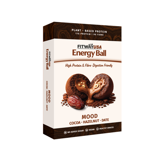 FitWay USA Energy Ball Mood Cocoa, Hazelnut & Date 100g | 11g Plant-Based Protein